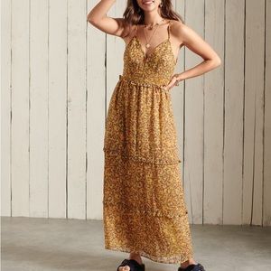 Superdry Margaux Maxi Dress - Gold